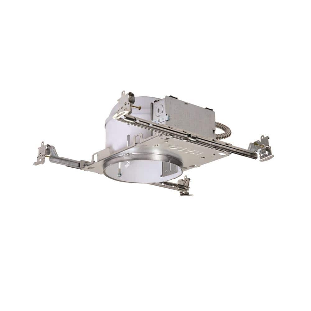 6-Inch White and Chrome Shallow Recessed Light Housing