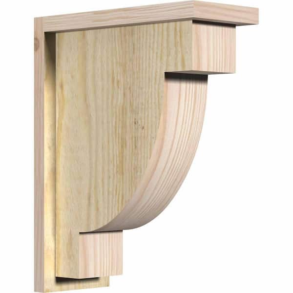Ekena Millwork 6 in. x 14 in. x 18 in. Douglas Fir Alpine Rough Sawn Corbel with Backplate