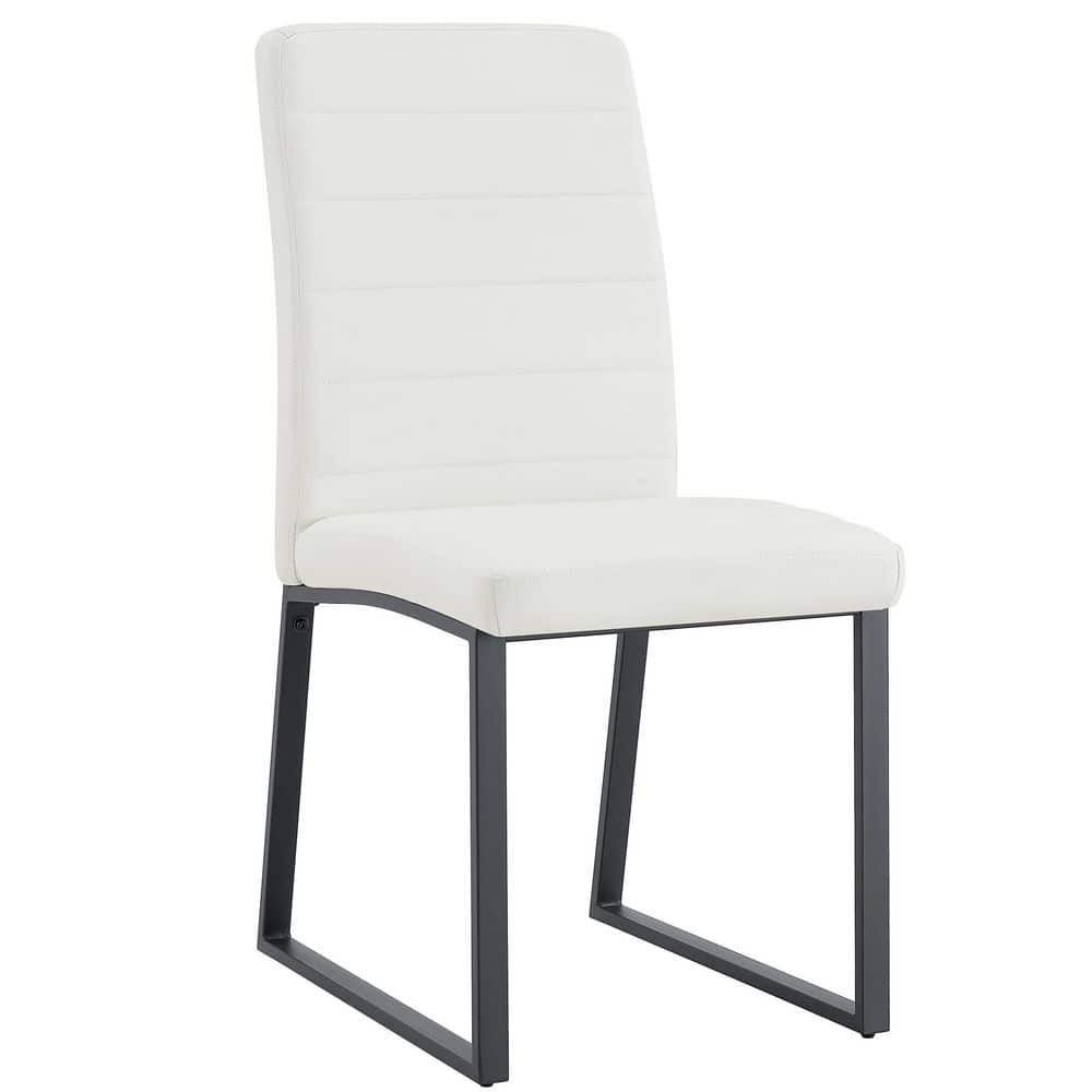 Black White Faux Leather Cushioned Dining Chair Set of 2 price history on PriceWatchPro