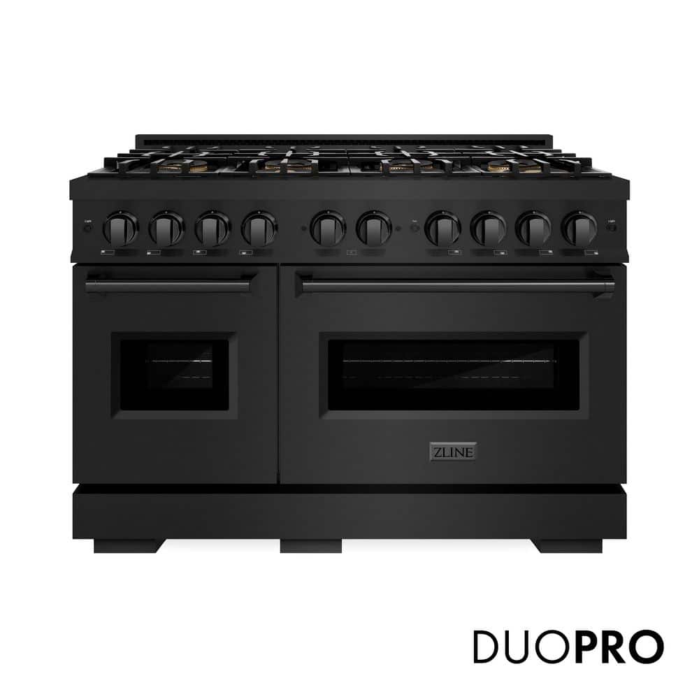 48 in. 6.7 cu. ft. Classic Dual Fuel Range with 8 Burner DuoPro Cooktop and Dual Ovens in Black Stainless Steel price history on PriceWatchPro