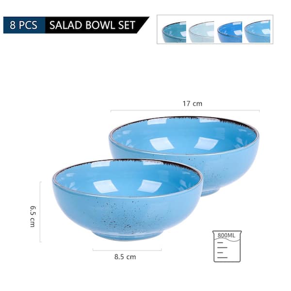 Vancasso vancasso Navia Pasta Bowls 30 oz, Large ceramic Salad Serving Bowl  - Set of 4, Microwave, Oven, Dishwasher Safe, Assorted colors