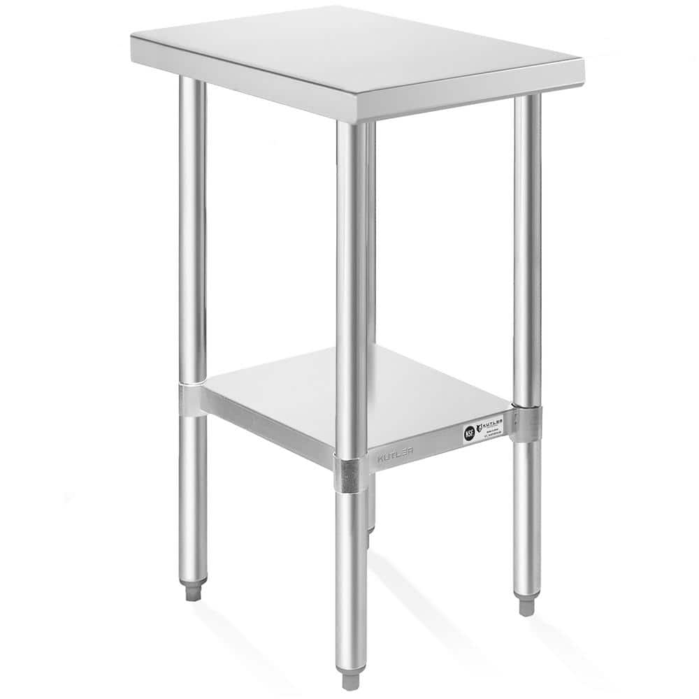 24 in. x 12 in. Stainless Steel Kitchen Prep Table with Bottom Shelf ...