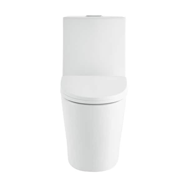 St. Tropez 1-Piece 14 in. Rough-in 1.1/1.6 GPF Dual Top Vortex Flush Elongated Toilet in Matte White