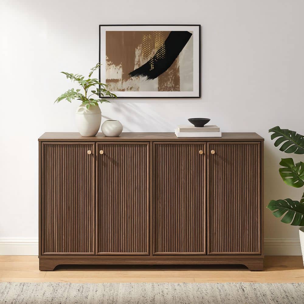 CROSLEY FURNITURE Naomi Walnut Wood Buffet CF4235-WA - The Home Depot