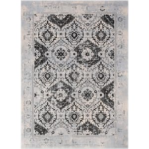 Kensington Marjorie Vintage Oriental Persian Grey 7 ft. 10 in. x 10 ft. 6 in. Area Rug