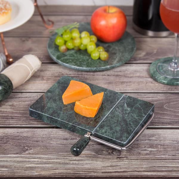 Creative Home Natural Green Marble Cheese Slicer Butter Cutter