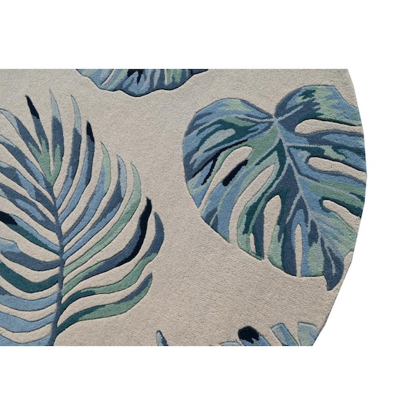 Kai Ivory 6 ft. Round Coastal and Contemporary Hand-Tufted Wool Area Rug