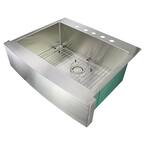 Diamond Farmhouse/Apron-Front Stainless Steel 30 in. 5-Hole Single Bowl Kitchen Sink in Brushed