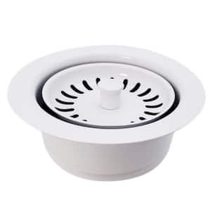 4-1/4 in. Brass Waste Disposal Flange and Strainer Basket in White