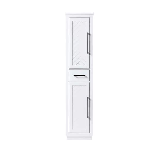 18 in. W x 72 in. D x in. H White Freestanding Linen Cabinet