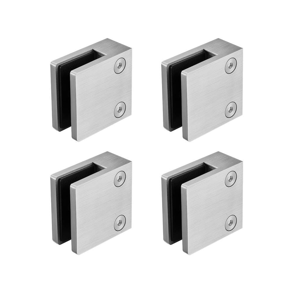Glass Clamp, 1.02 in. x 2.05 in., Silver, Square Railing Bracket for Tempered Glass. Stainless Steel Stair Railing Kit price history on PriceWatchPro