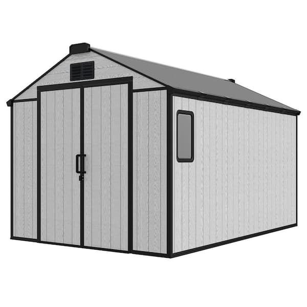 8 ft. W x 12 ft. D Outdoor Large Plastic Resin Storage Shed floor included and Air Vent for Backyard Lawn(96 sq. ft. )
