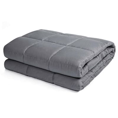 Grey Cotton 60 in. x 80 in. 20 lbs. Weighted Blanket