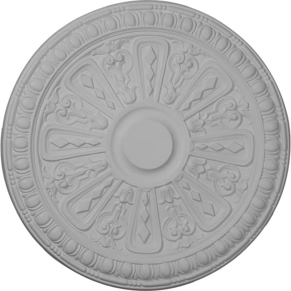 Ekena Millwork 18" x 1-1/4" Raymond Urethane Ceiling Medallion (Fits Canopies upto 5-3/8"), Primed White