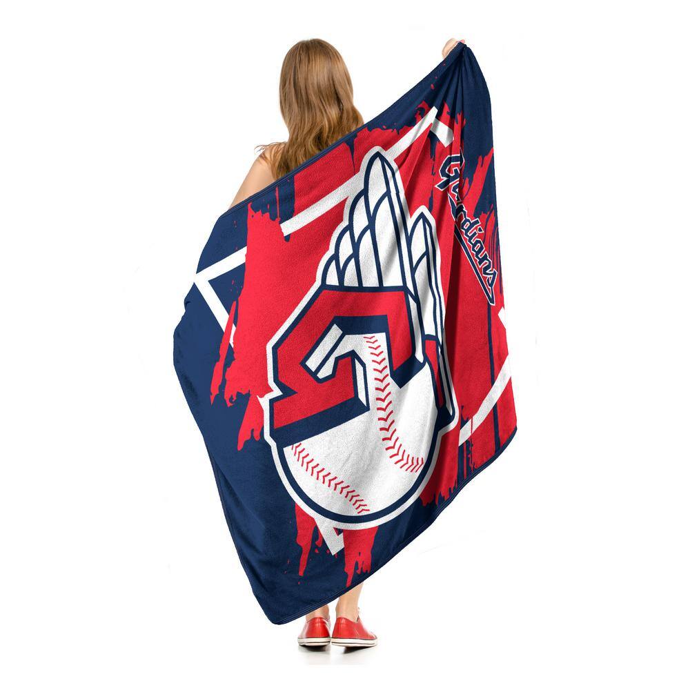 Cleveland Guardians Red and Blue Micro Raschel Throw Blanket