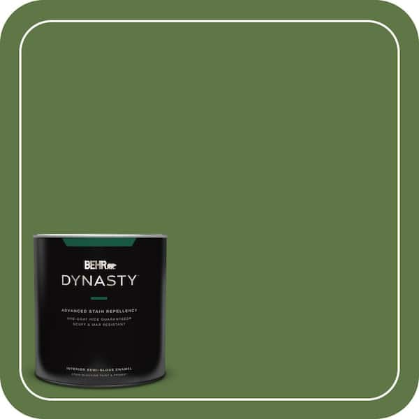 BEHR DYNASTY 1 qt. #420D-7 Dill Pickle Semi-Gloss Enamel Interior Stain-Blocking Paint and Primer