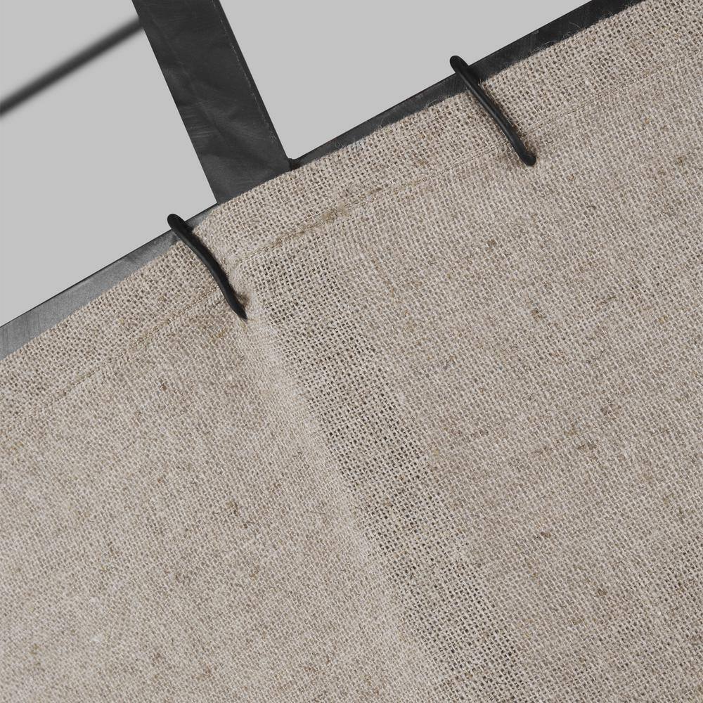 Ellen DeGeneres Aged Iron 34" Drum Pendant with Linen Shade