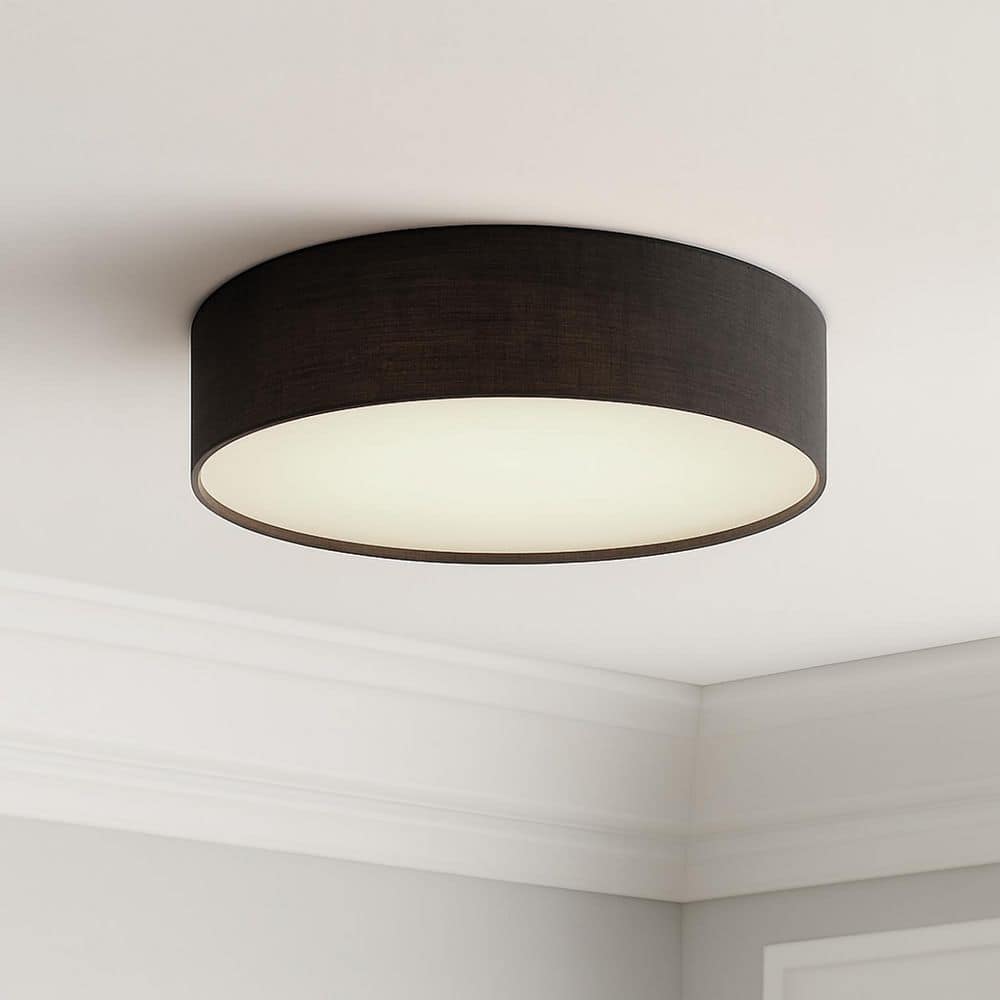 Ashland 12 in. 1-Light LED Semi-Flush Mount with Black Acrylic Shade price history on PriceWatchPro