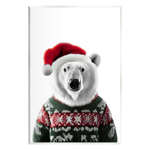 Stupell Industries Bear in Holiday Sweater by Annalisa Latella 1-Piece Unframed Graphic Print Animal Poster Art Print 15 in. x 10 in.