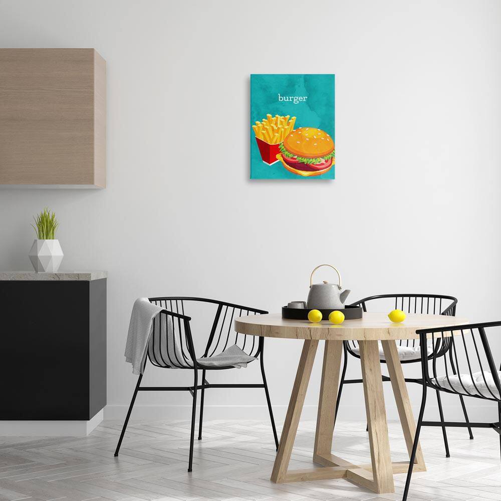 Satisfying Burger and Fries by Kim Allen Unframed Food Graphic Art Print 20 in. x 16 in. price history on PriceWatchPro
