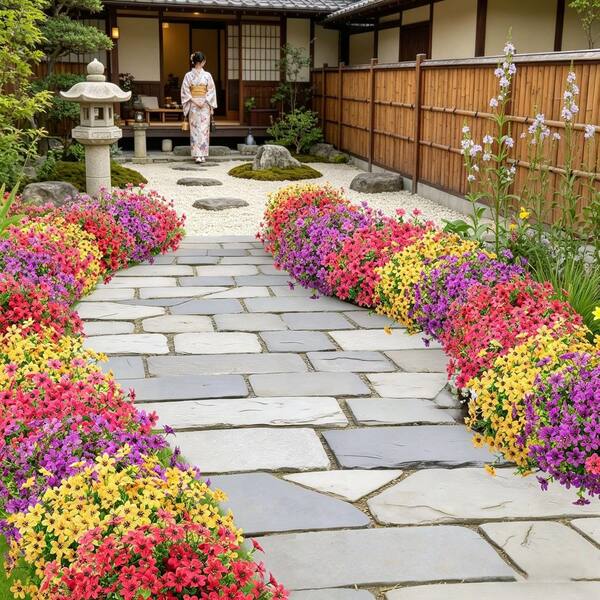 14.2 in. Indoor/Outdoor Multi-Colored Artificial Daisy Flowers