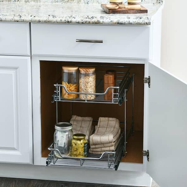 Storage Drawers Rack 2 Tier Sliding Cabinet Basket Countertop Pull Out  Organizer Drawer Spice Shelf In The Kitchen