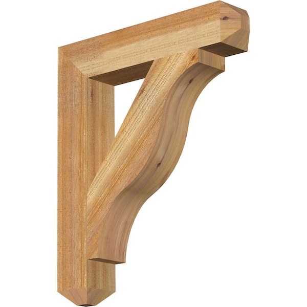 Ekena Millwork 4 in. x 26 in. x 22 in. Western Red Cedar Funston Craftsman Rough Sawn Bracket