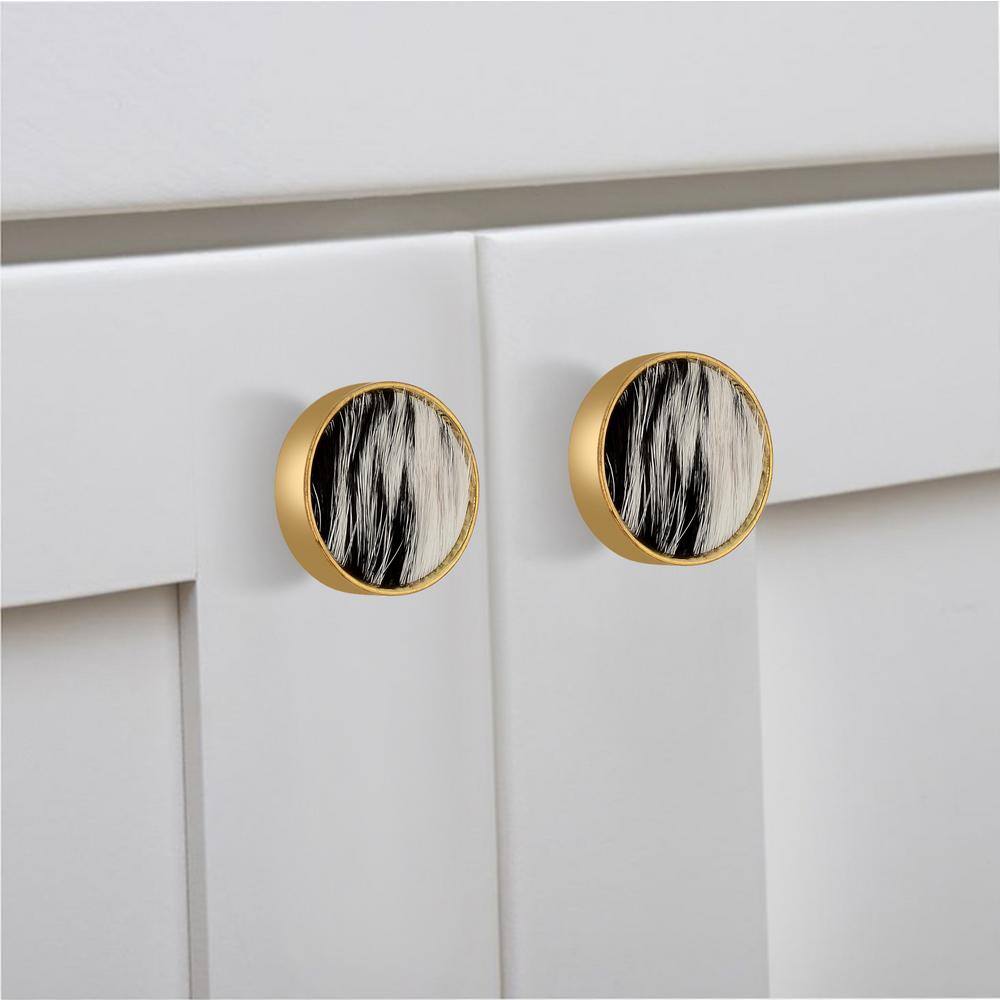 Modern Brass Round Knob with Mounting Hardware