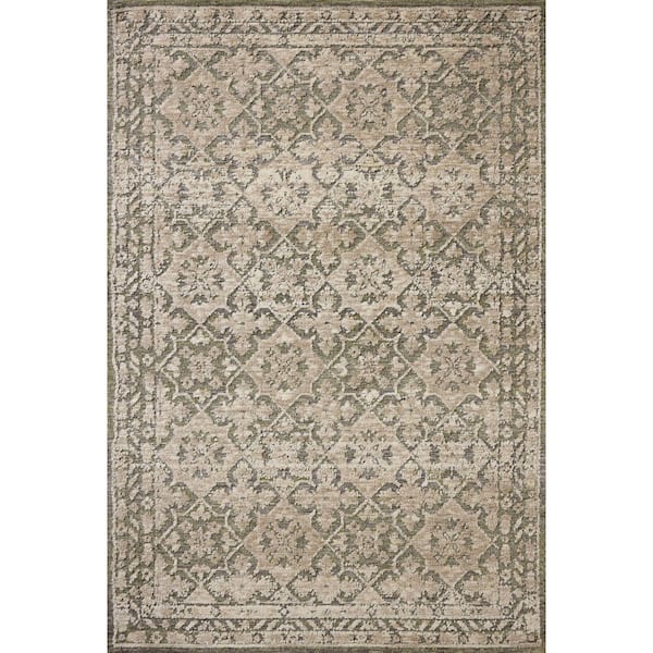 Percival Sage / Stone 7 ft. 9 in. x 9 ft. 9 in. Traditional Area Rug