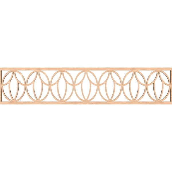 Ekena Millwork Shoshoni Fretwork 0.25 in. D x 46.75 in. W x 10 in. L Red Oak Wood Panel Moulding