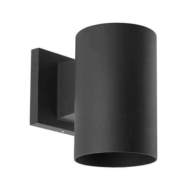 Cylinder Collection 5" Black Polymeric Modern Outdoor Wall Lantern Light