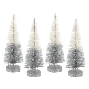 Ombre Trees - 13.4 in H - Set of 4 - White/Silver