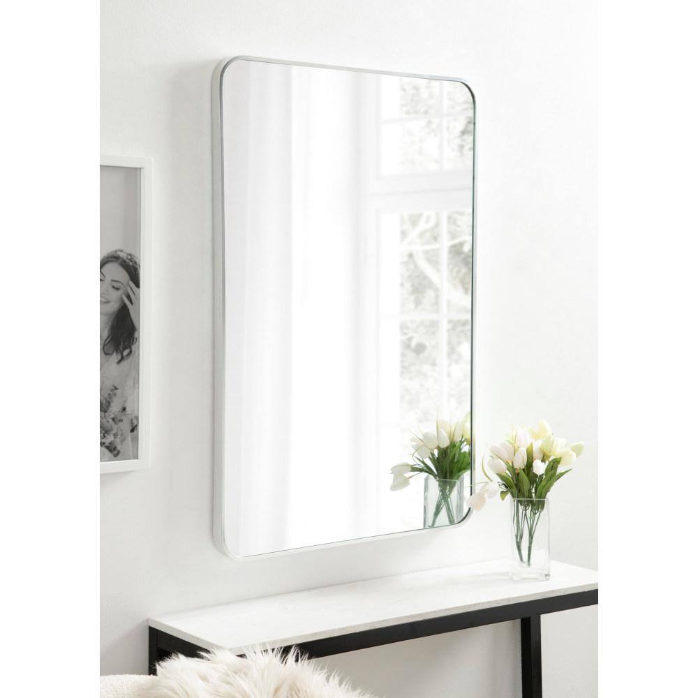 Zayda Sleek Silver Aluminum 24x36 Rectangular Wall Mirror
