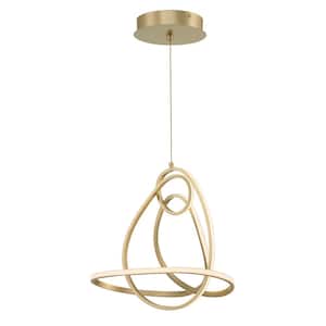 Astor By Robin Baron 24-Watt 1-Light Soft Gold Statement Integrated LED Pendant Light with Lucent Silicone Diffuser