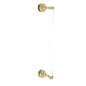 Pacific Grove Collection 18 Inch Single Side Shower Door Pull with Twisted Accents in Unlacquered Brass