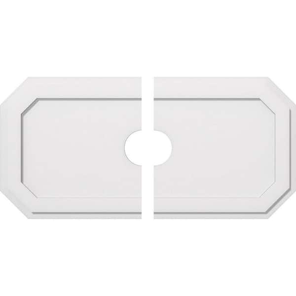 Ekena Millwork 40 in. W x 20 in. H x 5 in. ID x 1 in. P Emerald Architectural Grade PVC Contemporary Ceiling Medallion (2-Piece)