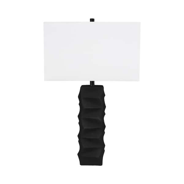 31 in. Black Stone Contemporary Tall Table Lamp