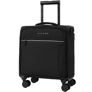 15 in. Black Toledo Carry on Luggage Softside Expandable Suitcase with Spinner Wheel