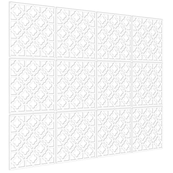 12-Piece White Hanging Room Divider Partitions Panel Screen for ...