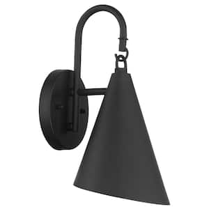 Playwright 1-Light Sand Black Outdoor Wall Mount Light Sconce