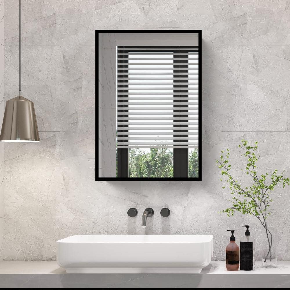 ZXDDMS 16 in. W x 24 in. H Rectangular Iron Framed Wall Mount or