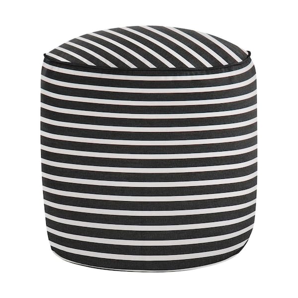 SORRA HOME 20 in. x 20 in. x 18 in. Sunbrella Shore Classic Stripe ...