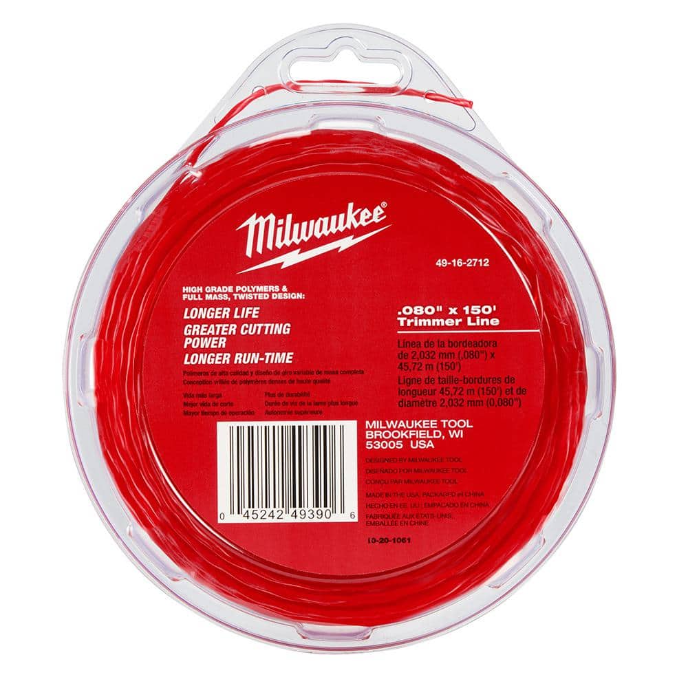 IN STOCK Milwaukee 49-16-2712 Replacement Trimmer Line .080 in x 150 ft 