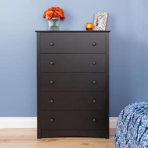 Sonoma 5-Drawer Washed Black Chest of Drawers