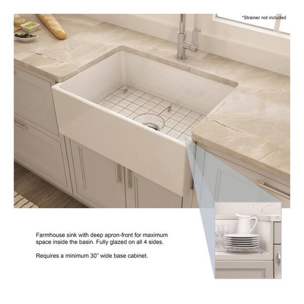 Glacier Bay Farmhouse A Front Fireclay 27 In Single Bowl Kitchen Sink White With Bottom Grid 191500013086 Glacier Bay Farmhouse A Front, Why Are Farmhouse Sinks So Expensive