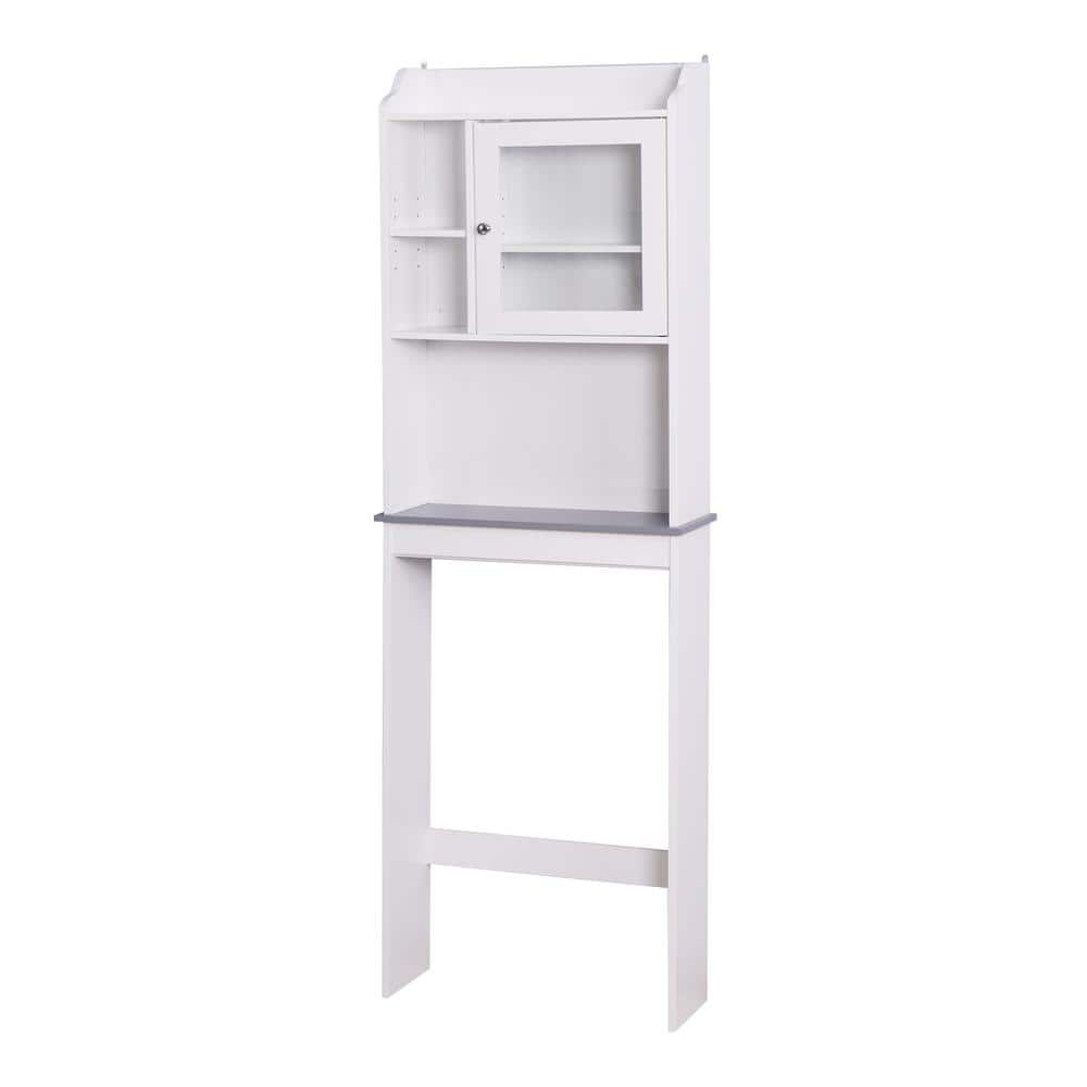 23.22 in. W x 68.10 in. H x 7.50 in. D White Finish Over the Toilet Storage