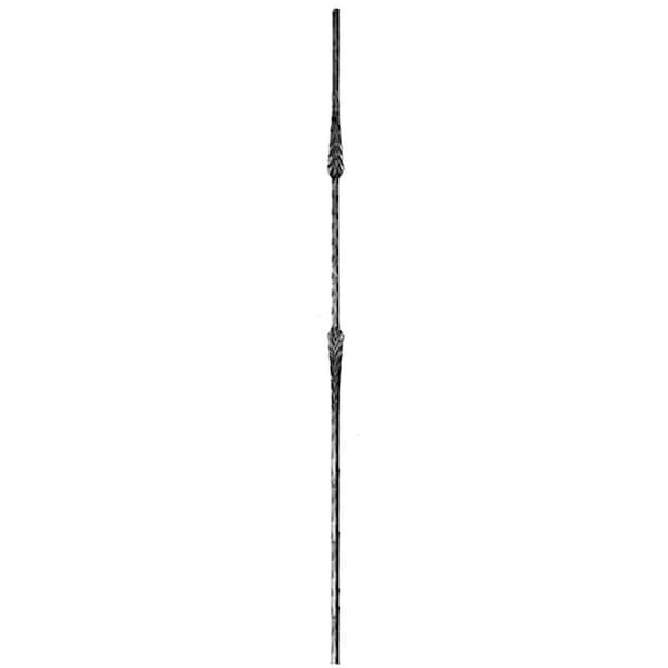 arteferro 47 in. x 9/16 in. x 9/16 in. Square Bar Dual Stamped Forged Raw Wrought Iron Baluster