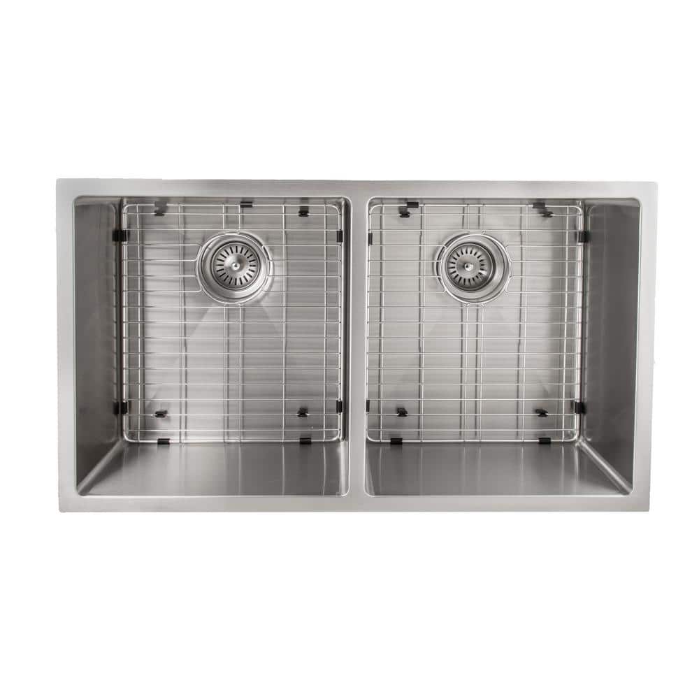 Anton 33" Stainless Steel Double Bowl Undermount Kitchen Sink