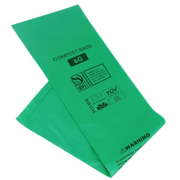 Justincity Compostable Trash Bags 6 Gal. Food Scraps Yard Waste Bags for 5-8 Gal. Can 70-Count Heavy Duty Kitchen Use