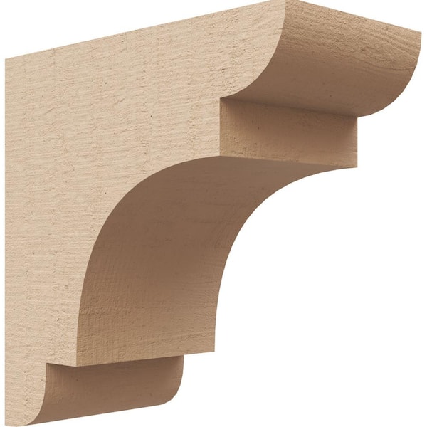 Ekena Millwork 3 in. x 6 in. x 6 in. Series 1 Classic New Brighton Rough Cedar Woodgrain Timberthane Polyurethane Corbel, Primed Tan